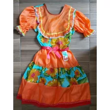 Vestido Infantil De Festa Junina Junino Tam 16 + Tiara