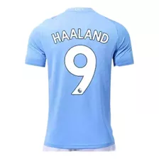 Camiseta Erling Haaland Manchester City Nro 9 Celeste 