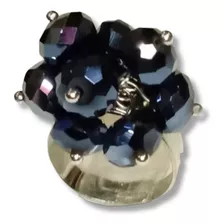 Anillo Ajustable Con Racimo De Cristales Hematite