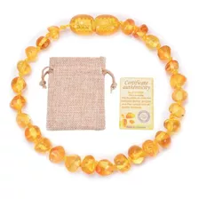 Pulseira Adulta Feminina Masculina Âmbar Báltico Honey Mel