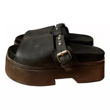 Zapatos Sandalias Cuero Negro Donné