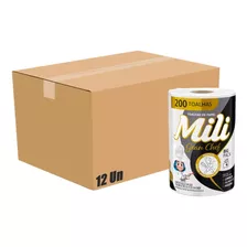 Papel Toalha Mili Branco Gran Chef 200 Folhas Kit 12un