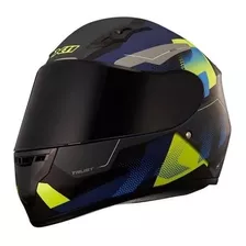 Capacete Moto X11 Trust Pro Transit Azul Neon+viseira Fume Tamanho 61