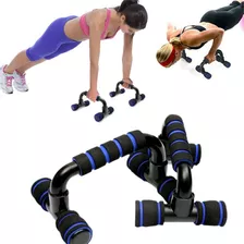 Par Apoio Suporte Flexão Braço Prancha Treino Fitness Lorben Cor Preto/azul