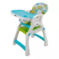 Silla Alta Prinsel Kinder City Triángulos Verde Color Turquesa