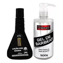 Gel De Barbear 500g + Loção Pós Barba Barber 230ml Yelsew