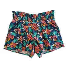 Pantalon Corto Short Niña 7 A 8 Años Floreado Tela Ligera