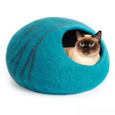 Meowfia Cueva De Cama De Fieltro Para Gatos De Alta Calidad,