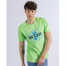 T-shirt En Algodon Estampada Para Hombre Ufo Kind Verde