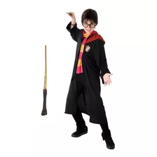 Fantasia Harry Potter Original Infantil Com Varinha Completa