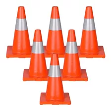 Cono Reflejante Naranja Seguridad Vial Transito 45 Cm 5 Pz