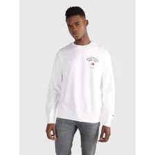 Sudadera Blanca Con Logo Estampado De Hombre Tommy Hilfiger