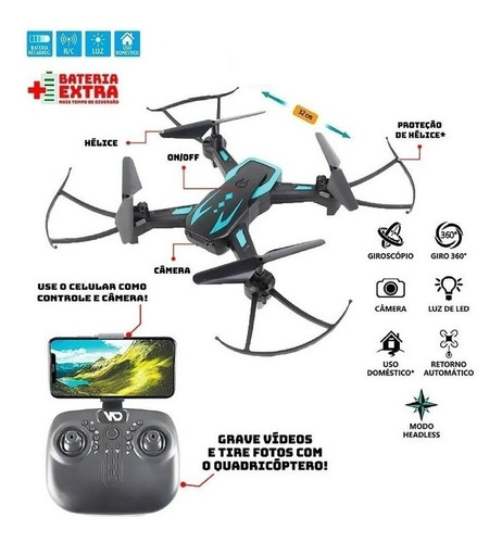 Drone Techspy Para Filmagem Profissional Grava Em Tempo Real