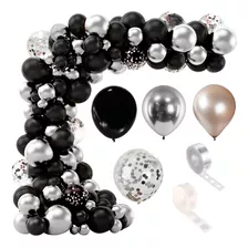 100 Art Arco Organico Negro Y Plateado Chrome Globo Deco905