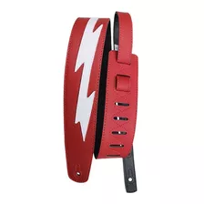 Correa Guitarra Basso Ecostrap Rojo Rayo 6,5 Cm Vegana