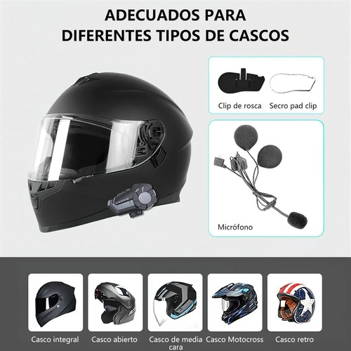 Intercomunicador Motocicleta Para Casco Bluetooth 2 Pcs Ip65 Foto 8