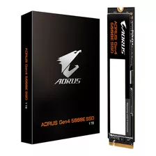 Ssd Gigabyte Aorus Gen4 5000e 1tb Nvme M.2 2280 Ag450e1024-g Cor Preto