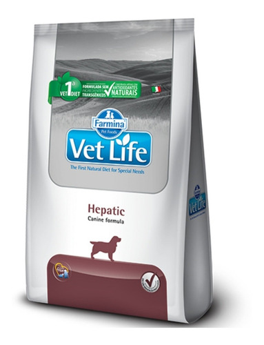 Alimento Vet Life Natural Canine Hepatic Para Perro Adulto Todos Los Tamaños Sabor Mix En Bolsa De 2kg
