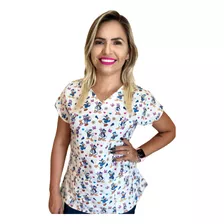 Blusa Pijama Cirúrgico Estampado - Scrub Margarida E Donald