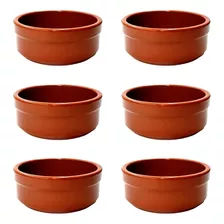 Set X 6 Cazuela Barro Ceramica Terrina Esmaltada N° 10 