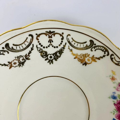 Prato Decorativo Kpm Porcelana Alemã Floral Vintage Branco 5