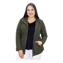 Parka Com Capuz E Bolso Feminina Facinelli Verde