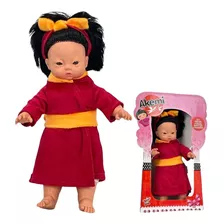 Boneca Japonesa Akemi Oriental Com Kimono Oferta