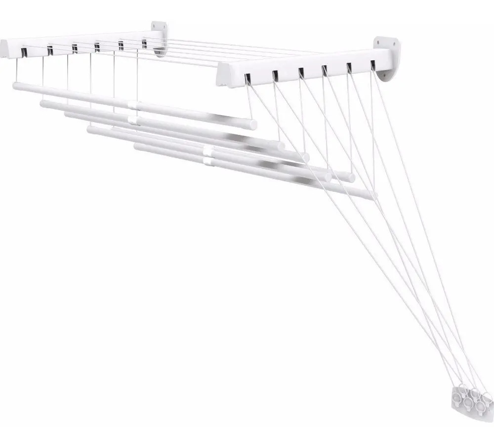 Tendedero Tender De Ropa Pared Colgante Techo 240.cm Italia Blanco