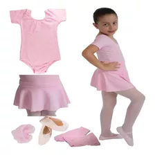 Conjunto Roupa De Ballet Balé Lindo Rosa Aula De Ballet Rosa