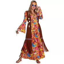 Disfraz Hippie Mujeres, Vestido Hippie, Atuendos De Añ...