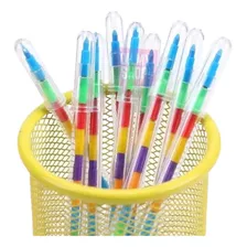 Pack X 36 Lapices Crayones Souvenir Lápiz Encastreble Útil