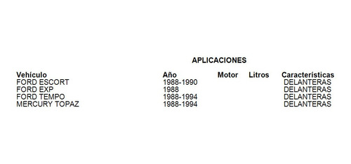 Ford Tempo 1991 Balatas Delanteras Grc Foto 4