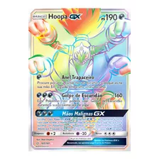 Carta Pokémon Mítico Hoopa Gx Rainbow União De Aliados