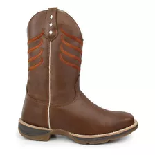 Bota Texana Couro Masculina Com Bordado Country Solado Jump 