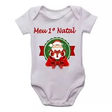 Body Meu Primeiro Natal Infantil Bebê Neném Bori Papai Noel