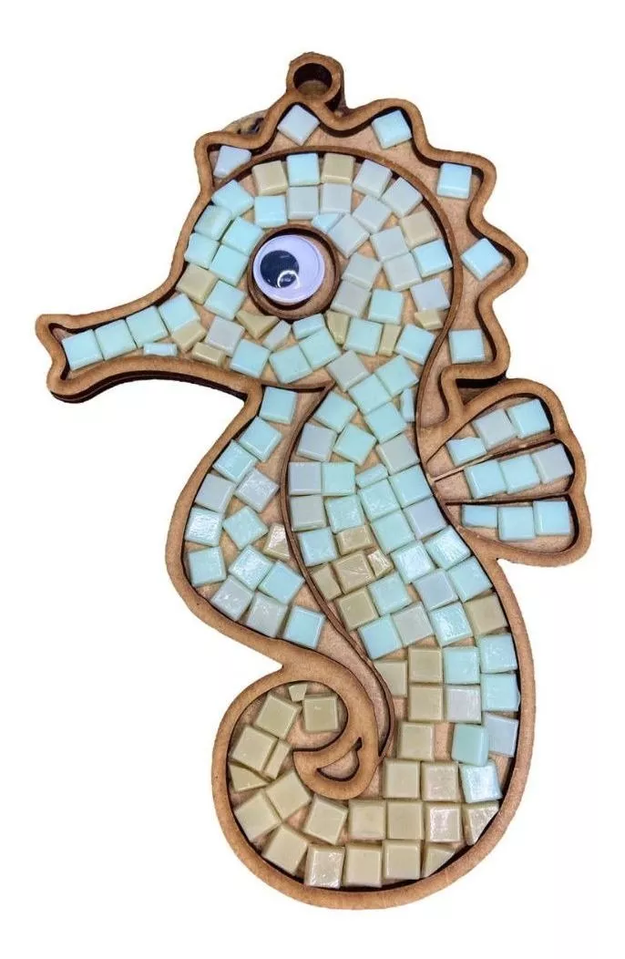 Mosaico De Cavalo Marinho Kit Infantil - Atelier De Mosaico