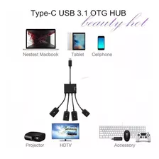 Cable Otg Multifuncional 4 En 1 Hub Usb Tipo C Usb 3.1