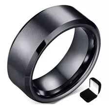 Lindo Anel Masculino Tungstênio Preto Escovado