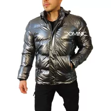 Campera Inflada Puffer Hombre Metálica Ssj Térmica Capucha