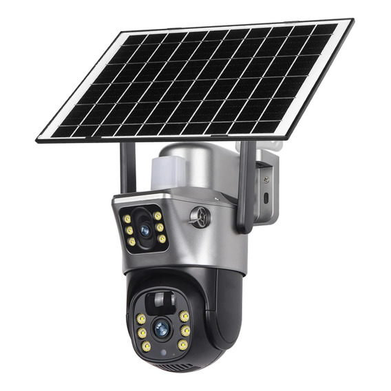 Câmera Solar Sem Fio Wifi Externa Com Lente Dupla