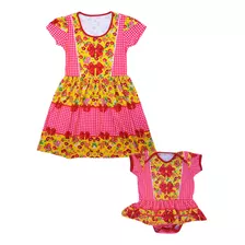 Vestido E Body De Bebê Tal Mãe Tal Filha Festa Junina