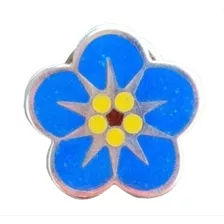 Prendedor No Me Olvides La Duarte Plata Joyas Pin Flor