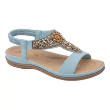 Huaraches Dama Confort Pedreria Marca Vi Line Modelo 6617