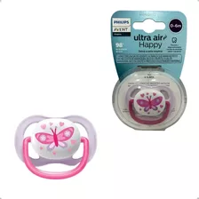 Chupeta Ultra Air Unitária Menina Borboleta 0-6 M Scf081/02