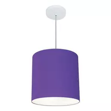 Lustre Pendente Cilíndrico Md-4036 30x31cm Roxo - Bivolt