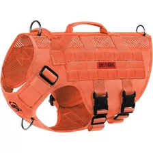 Arnes Pretal Tactico Transpirable Para Perro Naranja Talle M