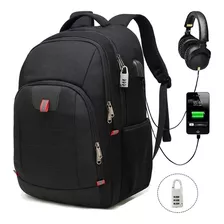 Mochila Para Portátil De Viaje Y Escuela Antirrobo Usb 