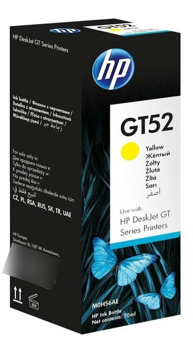 Botella Tinta Hp Gt52 Amarilla Orig