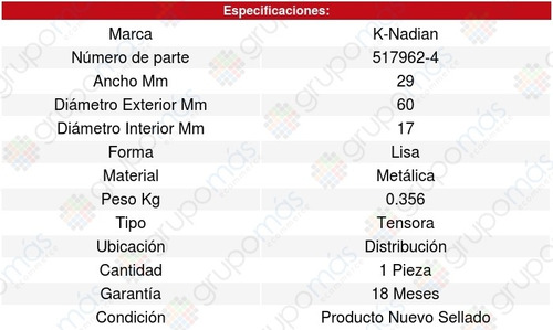 Polea Tensora Distribucion Excel L4 1.5l 85/94 8592836 Foto 3