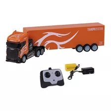 Caminhão Truck Service Cks Toys C/ Rádio Controle Laranja.